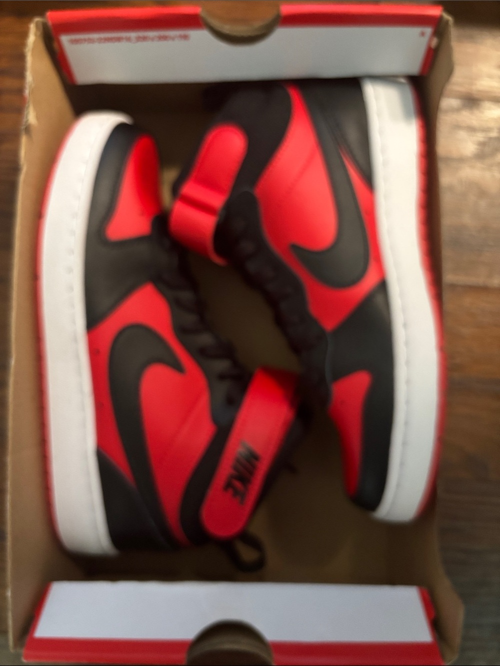 Nike Court Borough Mid 2 NWT Kids Red and Black High-Top Sneakers